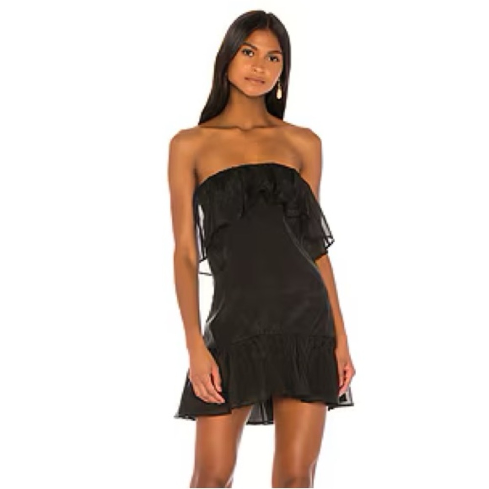 Revolve NBD black ruffle mini dress